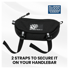 Dirt Bike Handlebar Bag  with straps on a white background