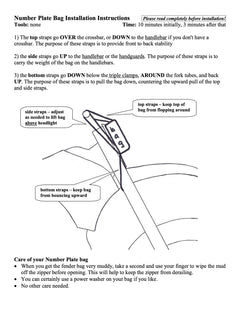 Installation instructions for the Dirt Bike Gear Number Plate Bag