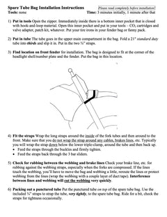 Installation instructions for the Spare Tube Bag