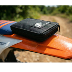 Fast Boy Rear Fender Bag mounted on a dirt bike