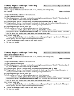 Installation instructions for the Regular and Large Fender Bag